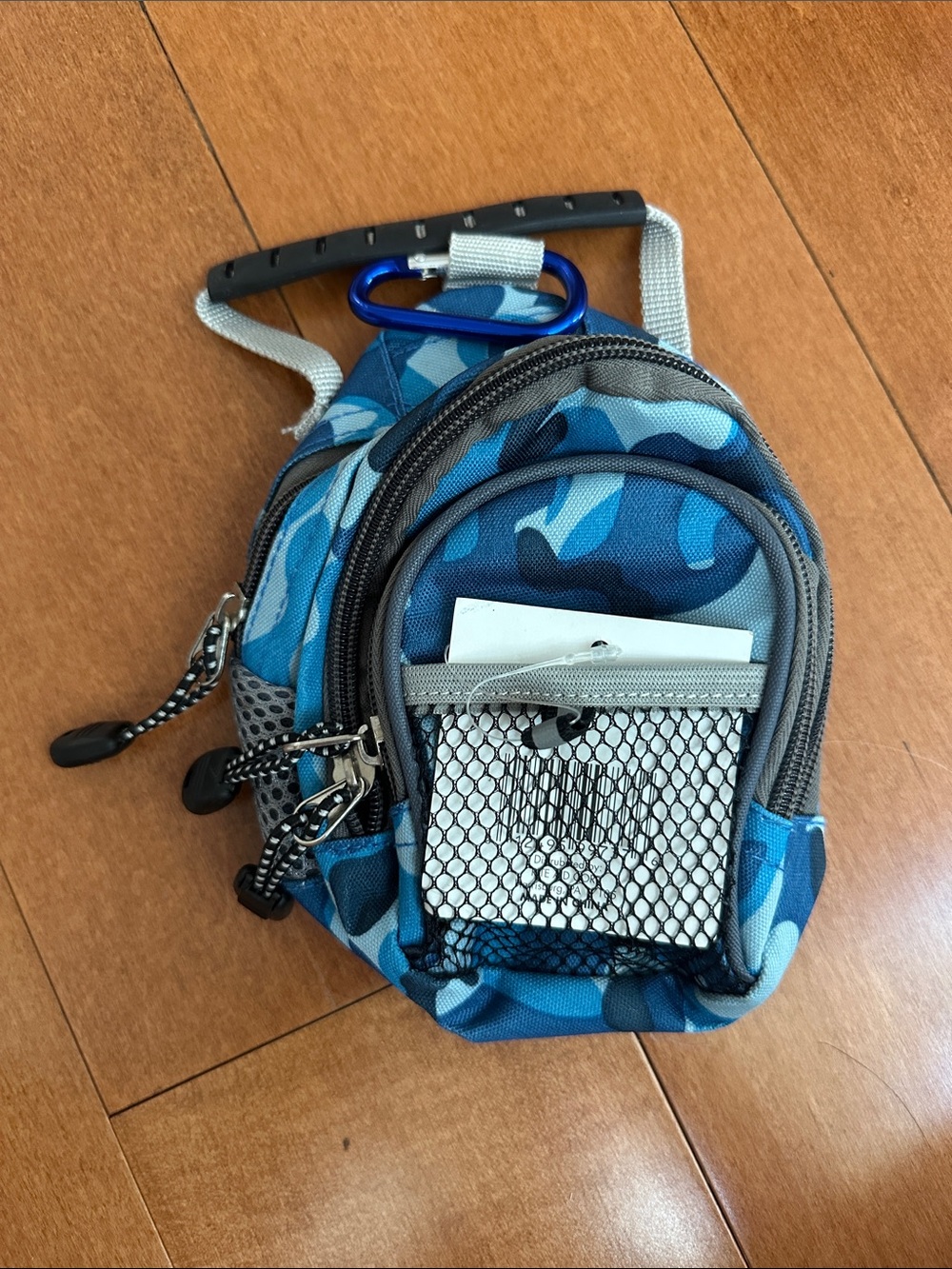 Mini Backpack Blue Camo Compact Sling Bag